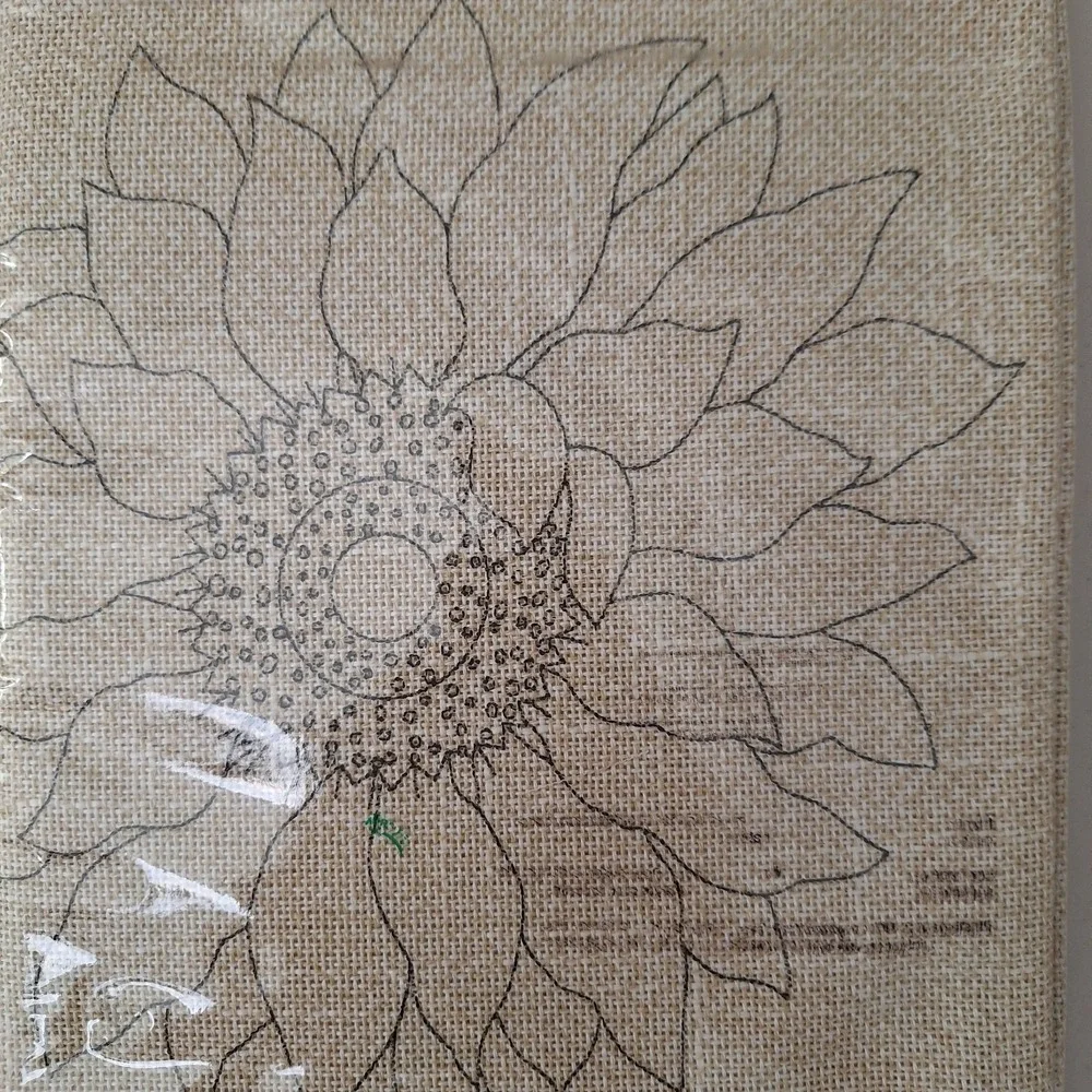 Vintage Craftways Embroidered Pillow Cover Kit Sunflower Cushion Cover 16x16in